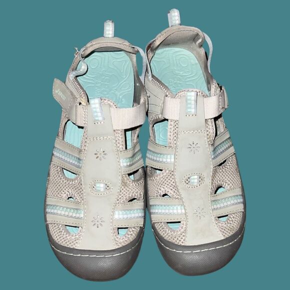 JSport Womens Regatta Sport Sandals Beige Shoes Textile & Vegan Size 10 - Picture 2 of 7